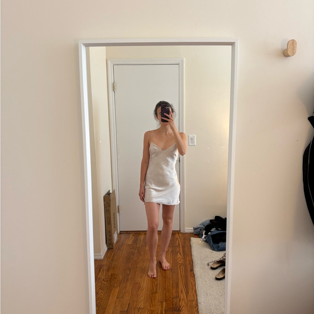 White Satin Slip Dress